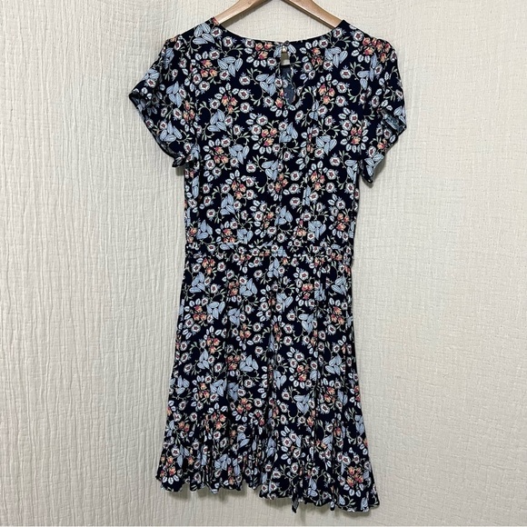 Loft Floral Godet Drawstring Dress Size M - Picture 6 of 8